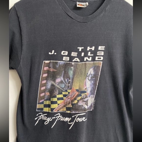 VTG RARE 1981 J. Geils Band Freeze Frame Crew Tour Concert Shirt Large Black - Picture 3 of 9